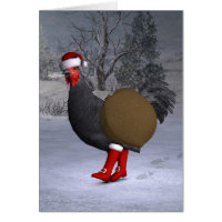 Black Rooster Santa Claus