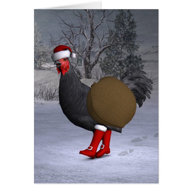 Cartão Black Rooster Santa Claus (Frente)