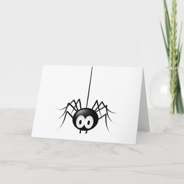Cartão Black Spider Cute Halloween Gift (Frente)