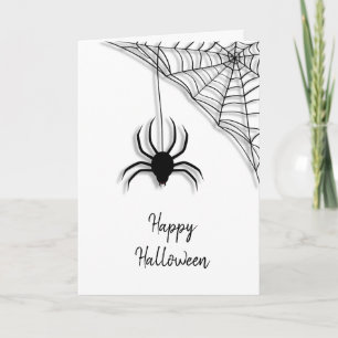 Cartão Black Spider e Web Happy Halloween Card