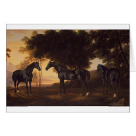 Cartão Black Stallions pinta por George Stubbs