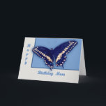 Cartão Black Swallow Longtail<br><div class="desc">Happy Birthday Mom black swallow longtail butterfly Customize by adding copy
Matching Gifts Bag 1497464686663322342   Mug  1685265823038398722   Shirt  235621189767196740   Shoe  167585958417643671</div>