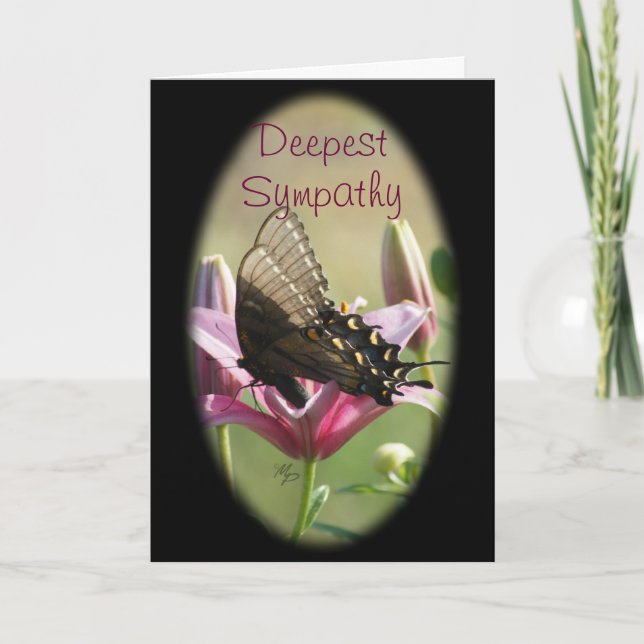 Cartão Black Swallowtail Sympathy Card-customize (Frente)