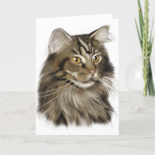 Cartão Black Tabby Maine Coon Cat
