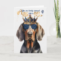 Black Tan Coonhound King para um aniversário engra