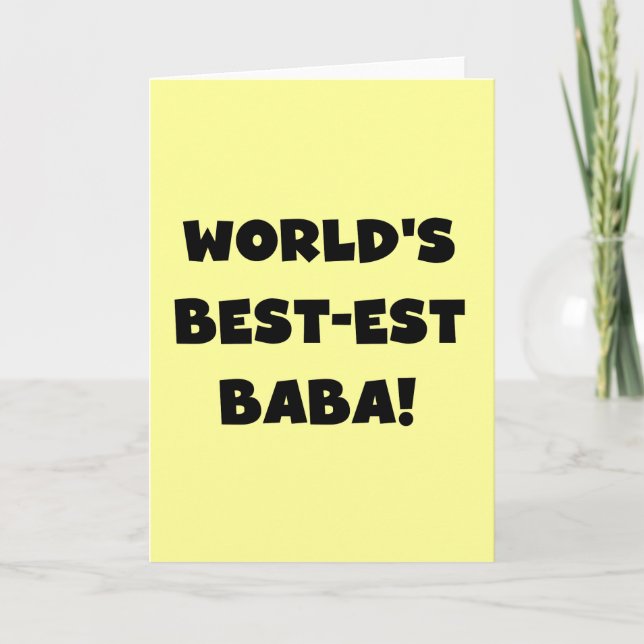 Cartão Black Text Best-est Baba T-shirts and Gifts (Frente)