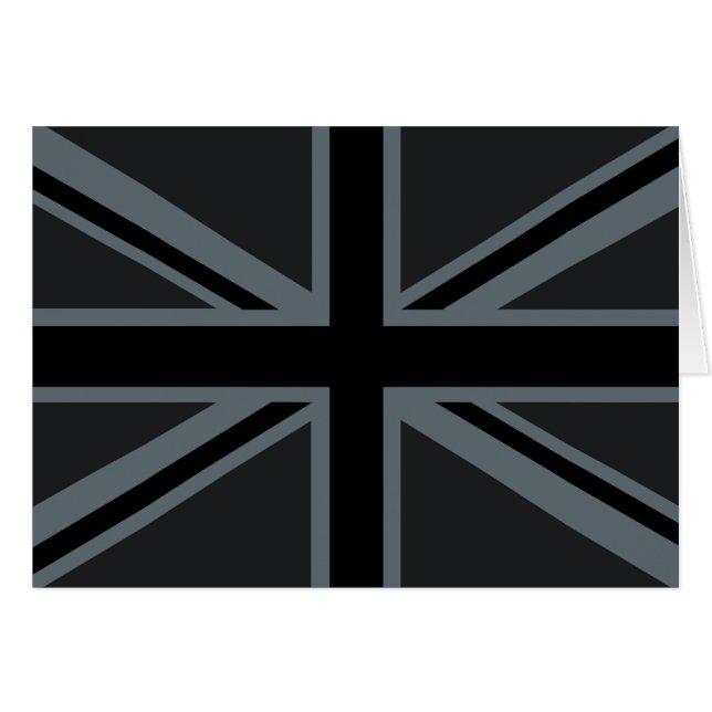 Cartão Black Union Jack British Flag Decor (Frente Horizontal)