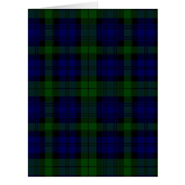 Cartão Black Watch Tartan Blue Green Xadrez (Frente)