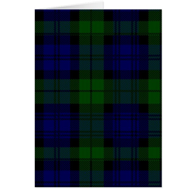 Cartão Black Watch Tartan Blue Green Xadrez (Frente)