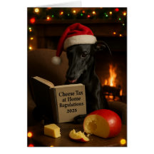 Black Whippet 'Cheese Tax' Christmas card