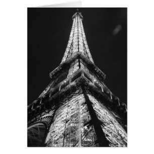 Cartão Black White Eiffel Tower Paris Europe Viagem
