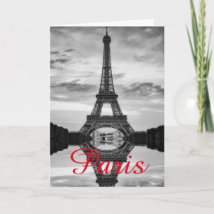 Cartão Black White Eiffel Tower Paris Love City Viagem