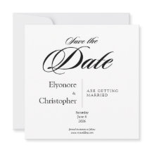 Black & White Minimal Quadrado Casamento Salve a D