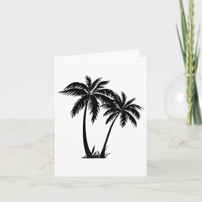 Cartão Black White Palm Trees Summer Sun Beach Homens (Frente)