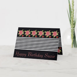 Cartão Black White Strike E Rosa Rosa Rosa