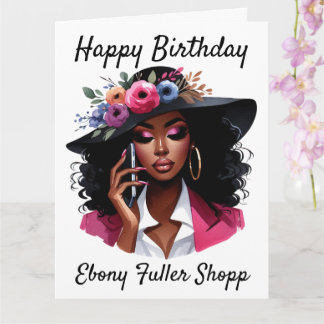 Cartão Black woman birthday card