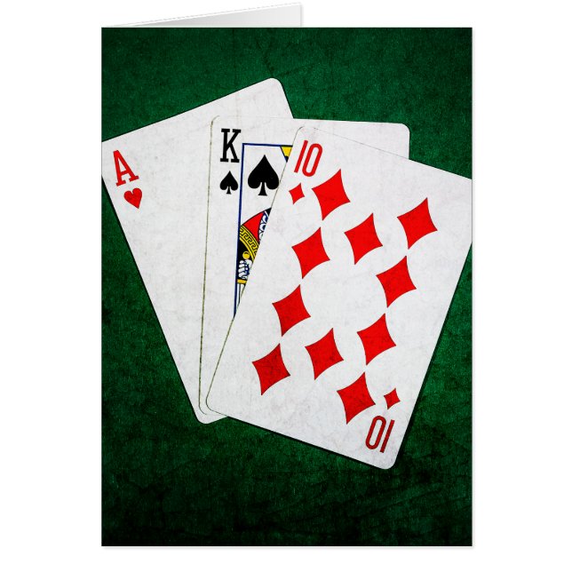 Cartão Blackjack 21 ponto - Ace, King, Dez (Frente)