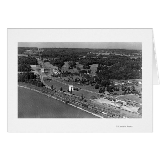 Cartão Blaine, WA Birds Olhos View e Int. Arco da Paz (Frente Horizontal)