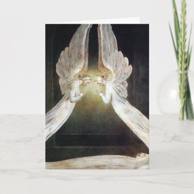 Cartão Blake Card/Invitation: Christ Guarded by Angels by (Frente)