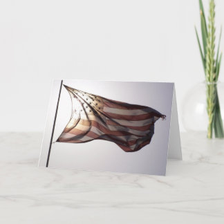 Cartão Blank American Flag Greeting Card