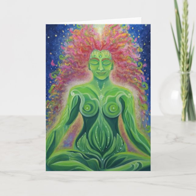 Cartão Blank Art greeting card, original art meditation (Frente)