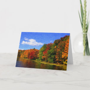 Cartão Blank Autumn Landscape Scene Greeting Card