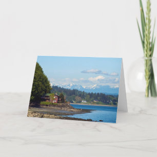 Cartão Blank Beach and Olympic Mountains