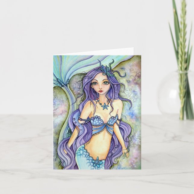 Cartão Blank Card - Dream of Purple mermaid (Frente)
