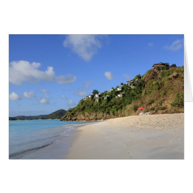Cartão Blank Card with image of Beach in Antigua (Frente horizontal)