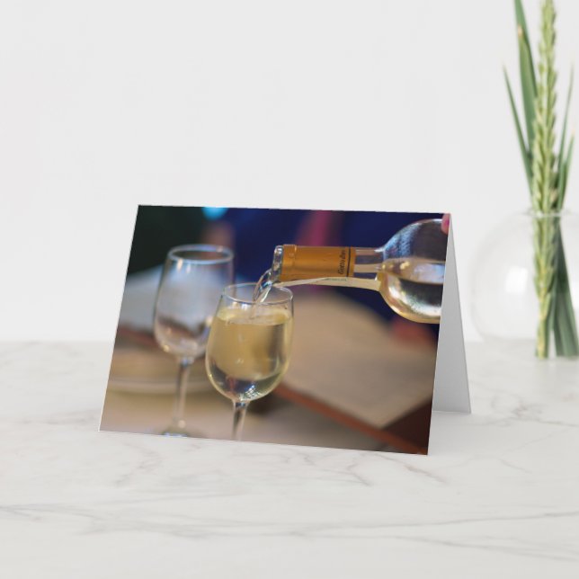 Cartão Blank greeting card with wine pouring photo (Frente)