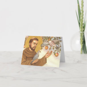 Cartão blank note card St Francis & birds