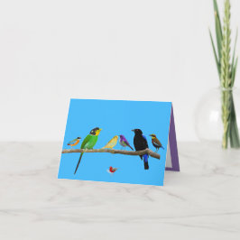Cartão blank note card with birds and color