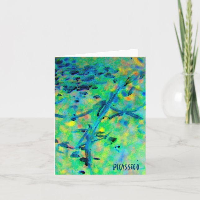 Cartão Blank Note Card with colorful PiCassieO art (Frente)