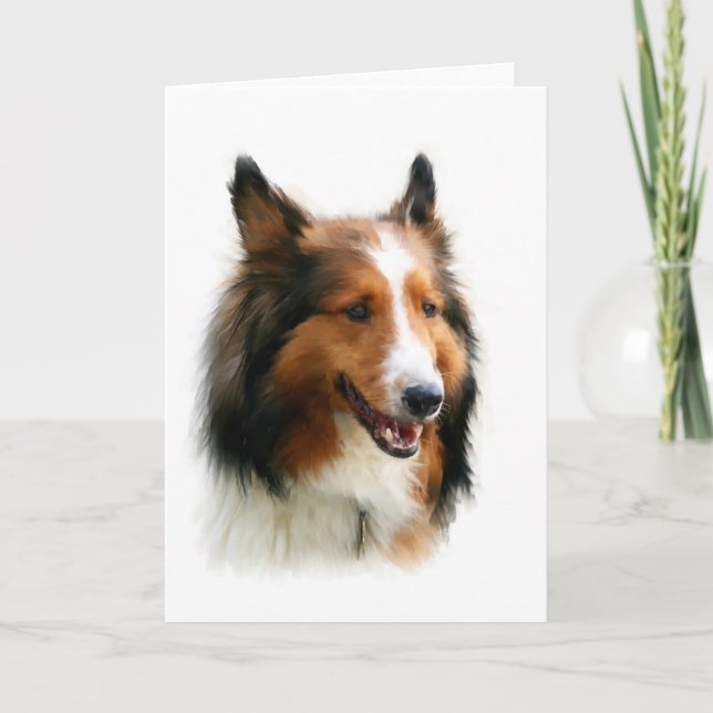 Cartão Blank Sheltie Greeting Card (Frente)