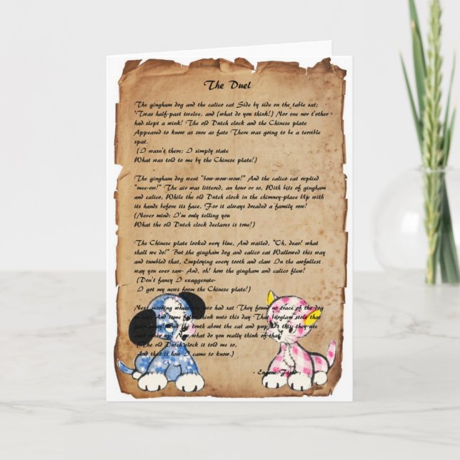Cartão Blank "The Duel" by Eugene Field Greeting Card (Frente)