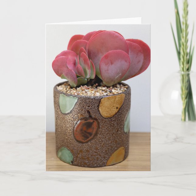 Cartão Blaze of Red-Orange Notecard - Succulent Designs (Frente)