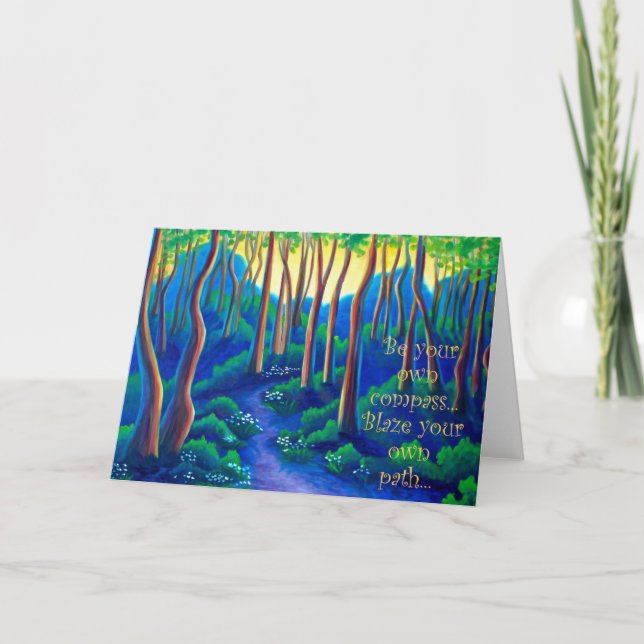 Cartão blaze your own path, blank greeting card (Frente)