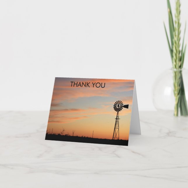CARTÃO BLAZING ORANGE WINDMILL SUNSET (Frente)