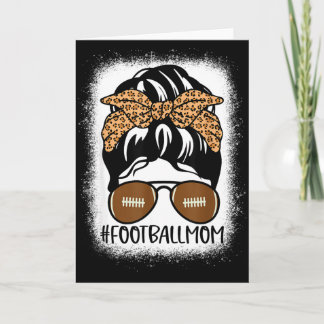 Cartão Bleached Football Mom Life With Leopard And Messy 