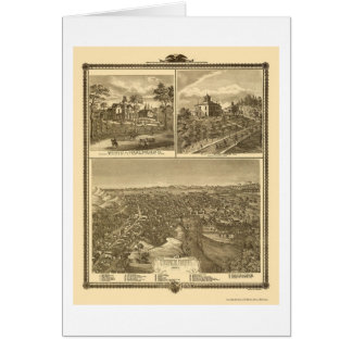 Cartão Blefes do Conselho, mapa panorâmico de IA - 1875