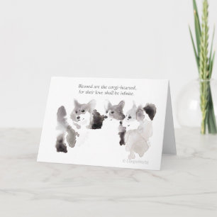 Cartão "Blessed Are the Corgi-Hearted" Beatitude Card