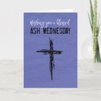 Blessed Ash Wednesday Black Cross on Purple
