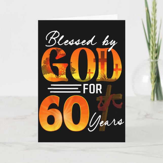 Cartão Blessed By God For 60 Years Old Gift 60th Birthday (Frente)
