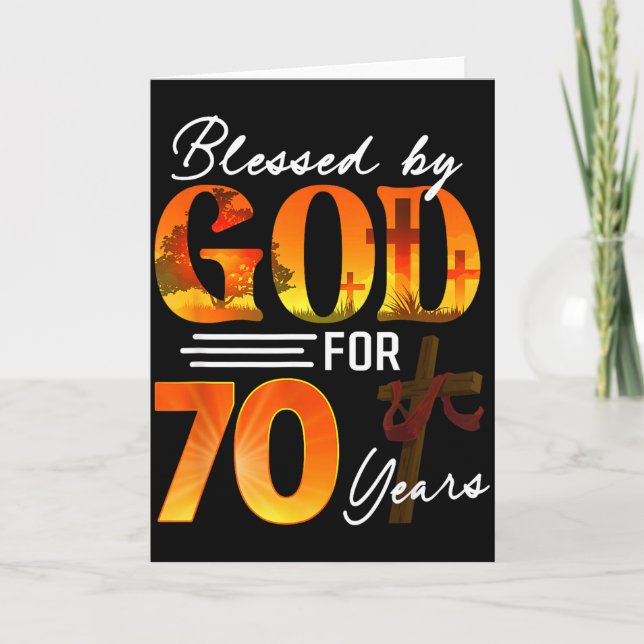 Cartão Blessed By God For 70 Years Old Gift 70th Birthday (Frente)