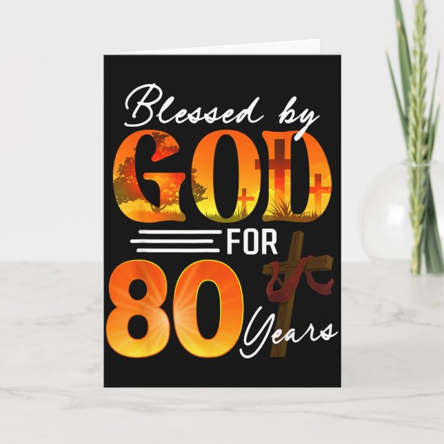 Cartão Blessed By God For 80 Years Old Gift 80th Birthday (Frente)