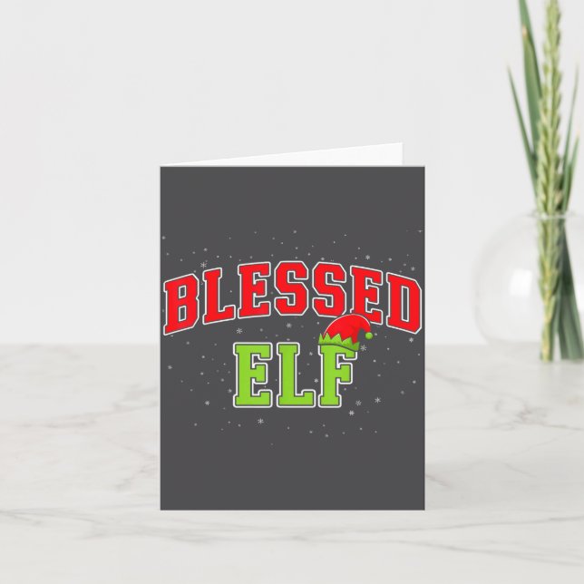 Cartão Blessed Elf Christmas Family Matching Group Xmas  (Frente)