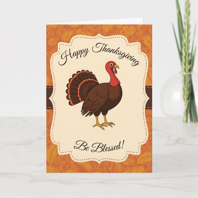 Cartão Blessed Thanksgiving Turkey (Frente)