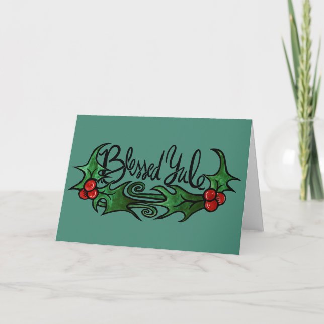 Cartão Blessed Yule (Frente)