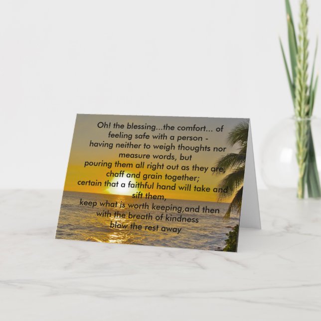 Cartão Blessing of Friendship Sunset photo (Frente)