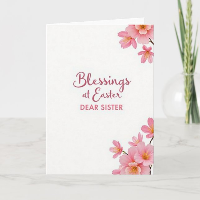 Cartão Blessings At Easter Sister Card (Frente)